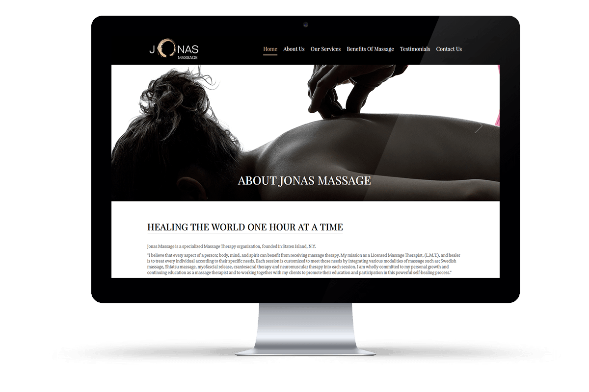 Jonas Massage Website Design by NB Technologies
