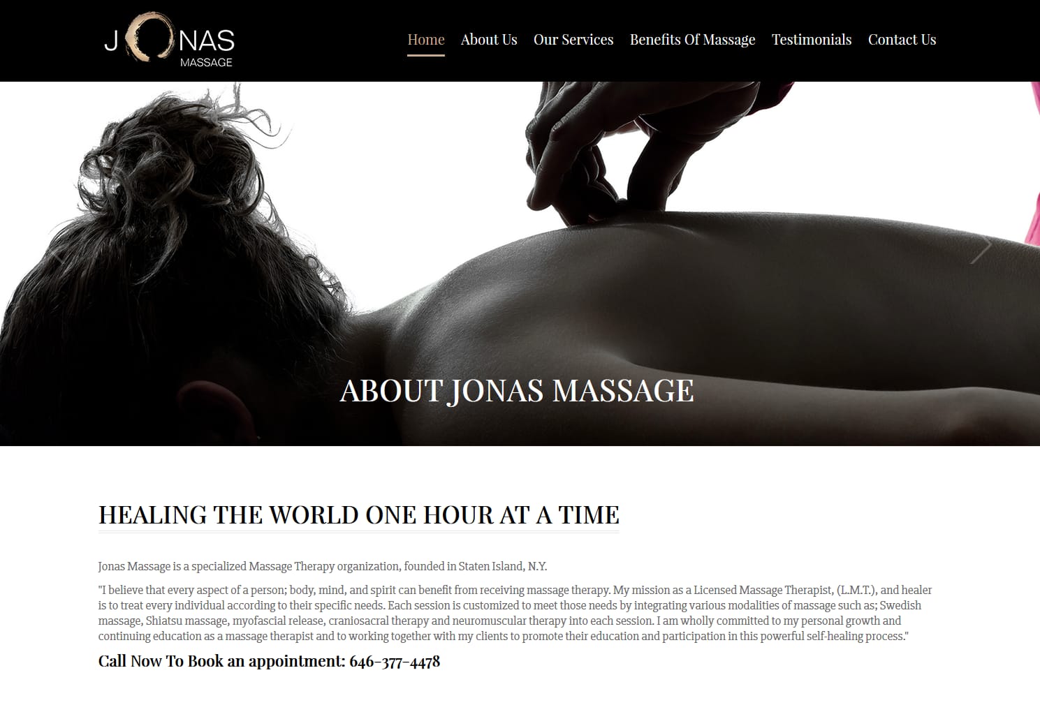 Jonas Massage Website Design by NB Technologies Jonas Massage Website Design by NB Technologies