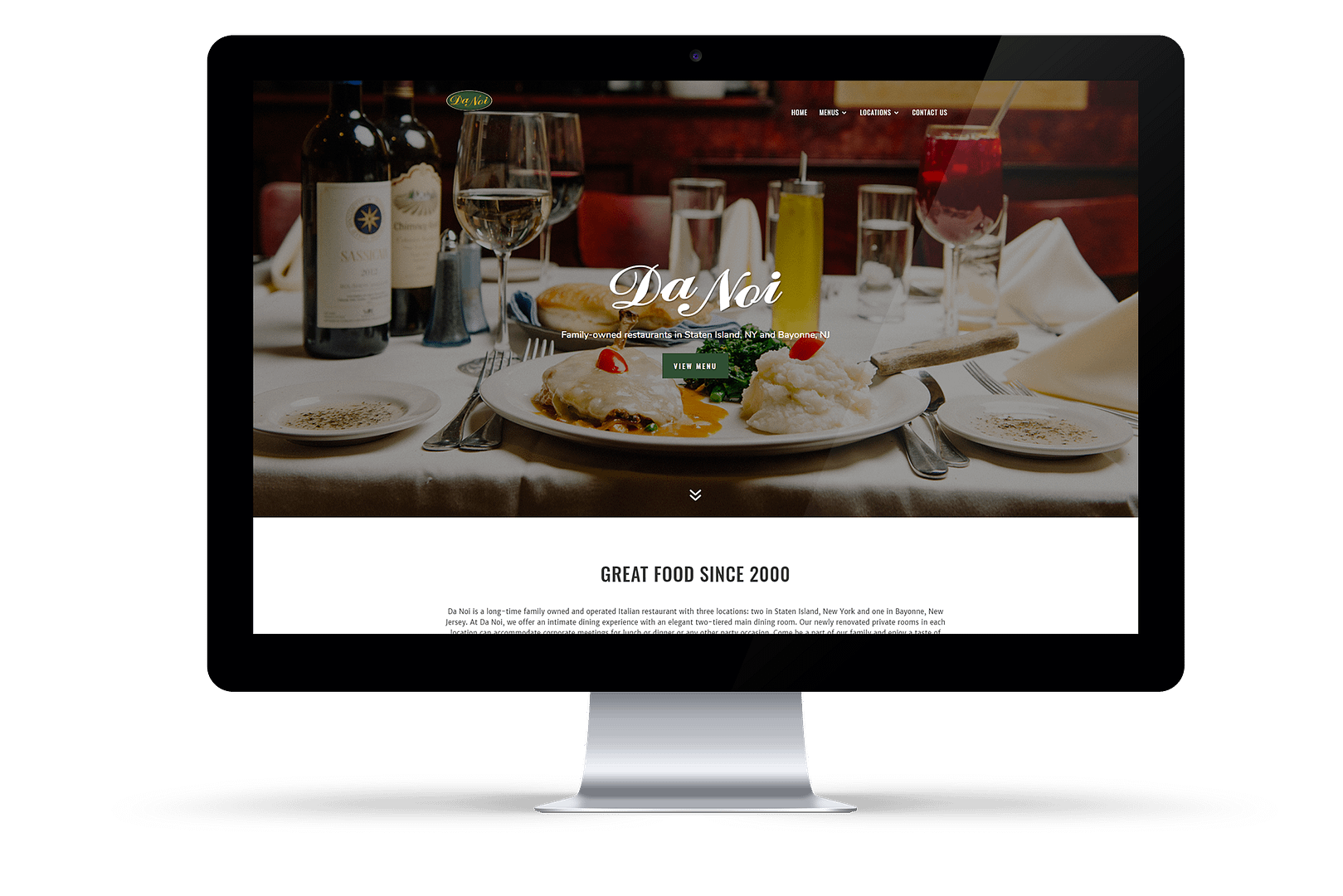 Da Noi Restaurant Website by NB Technologies