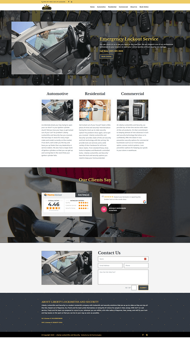 Liberty Locksmtihs Website Redesign by NB Technologies Liberty Locksmtihs Website Redesign by NB Technologies