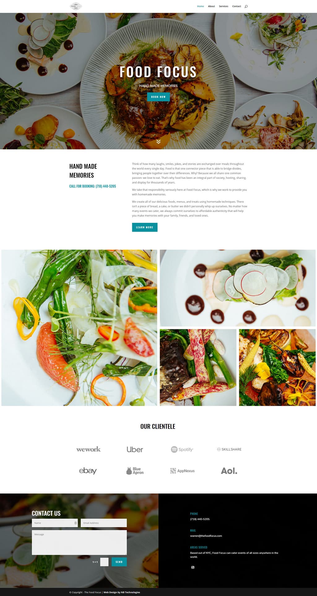 Food Focus Website Homepage Design by NB Technologies