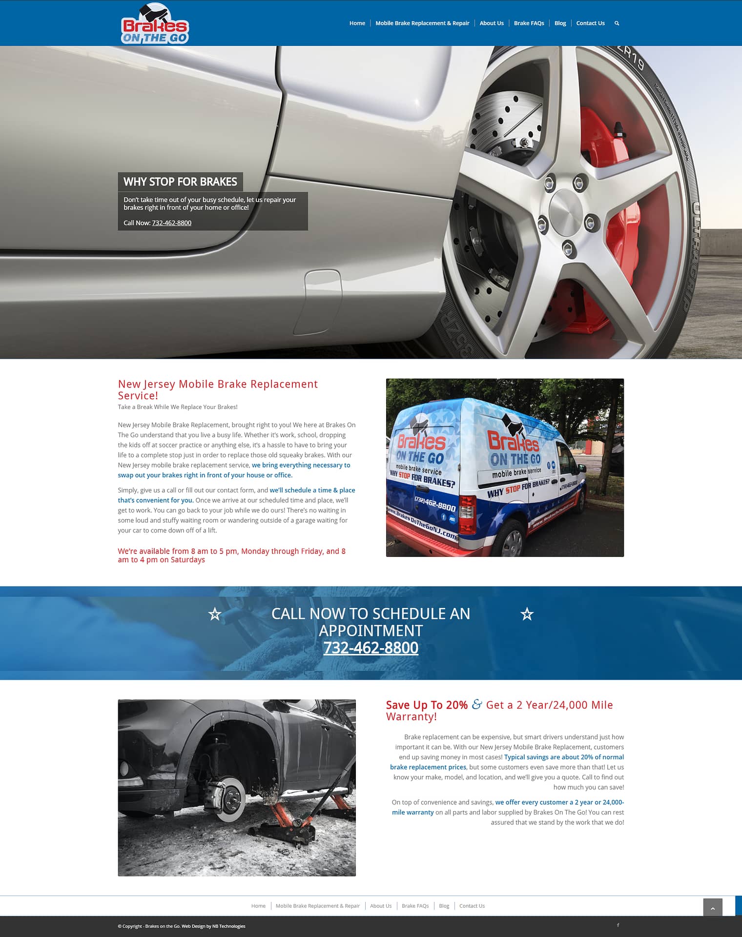 Brakes on the Go Website Homepage by NB Technologies